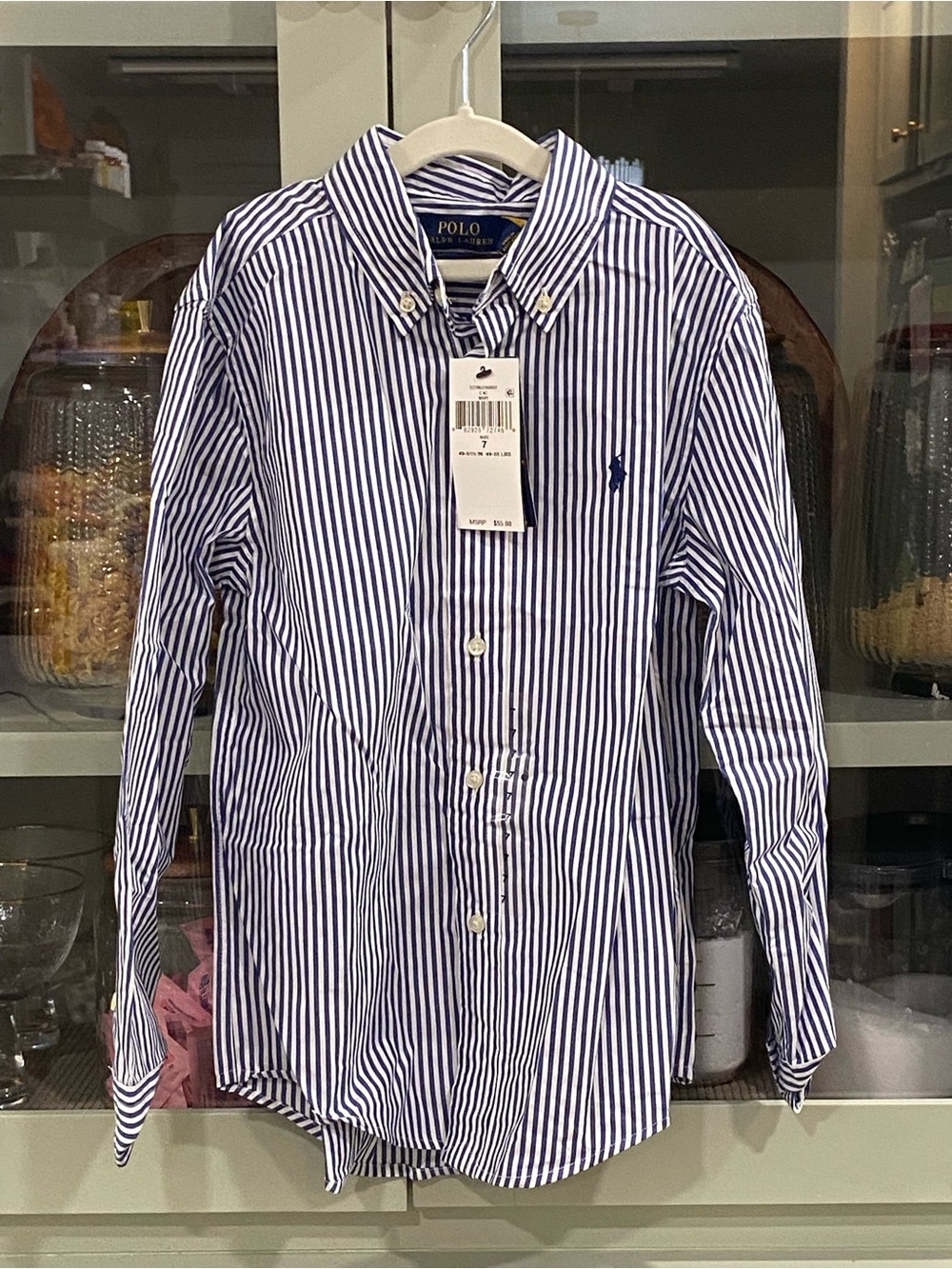 Polo by Ralph Lauren Navy & White Vertical Stripe Button-Down Shirt